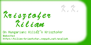 krisztofer kilian business card